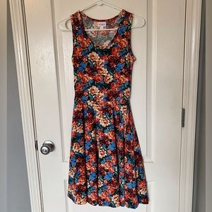 XXS LuLaRoe Multicolor Floral Nicki Dress w/ Pockets